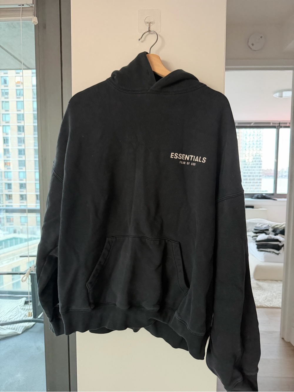 Fear of God ESSENTIALS Black Zip-Up Hoodie Style